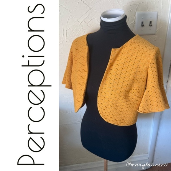Perceptions Women's Cropped Yellow Cardigan - Picture 1 of 5